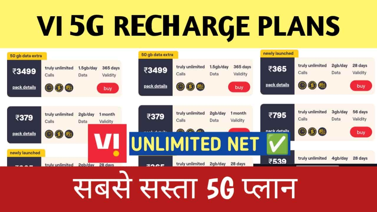 Vodafone VI Recharge plan 2024 [Newly UPDATED Unlimited Plans]